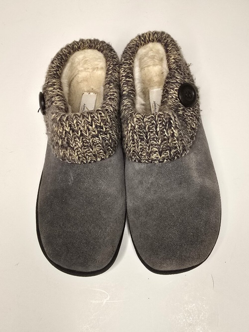 Appalachian Trail Willow Slipper Gray Suede Clogs Womens Size 6 Medium Sweater